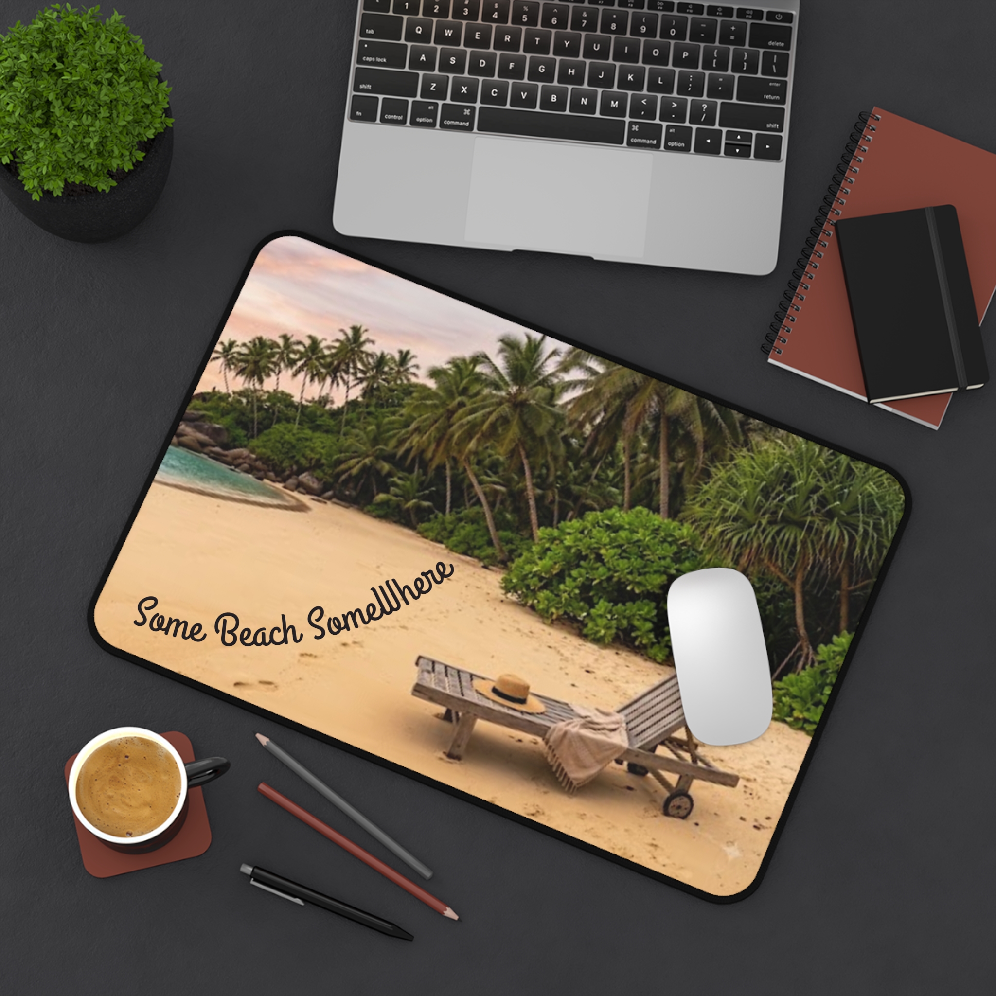Desk Mat — Tropical Beach Scene "Some Beach Somewhere" PC Mouse Pad - Image 4