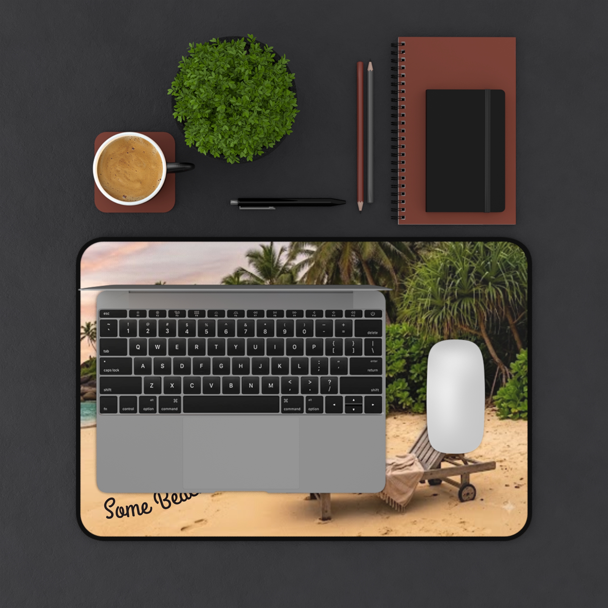Desk Mat — Tropical Beach Scene "Some Beach Somewhere" PC Mouse Pad - Image 3